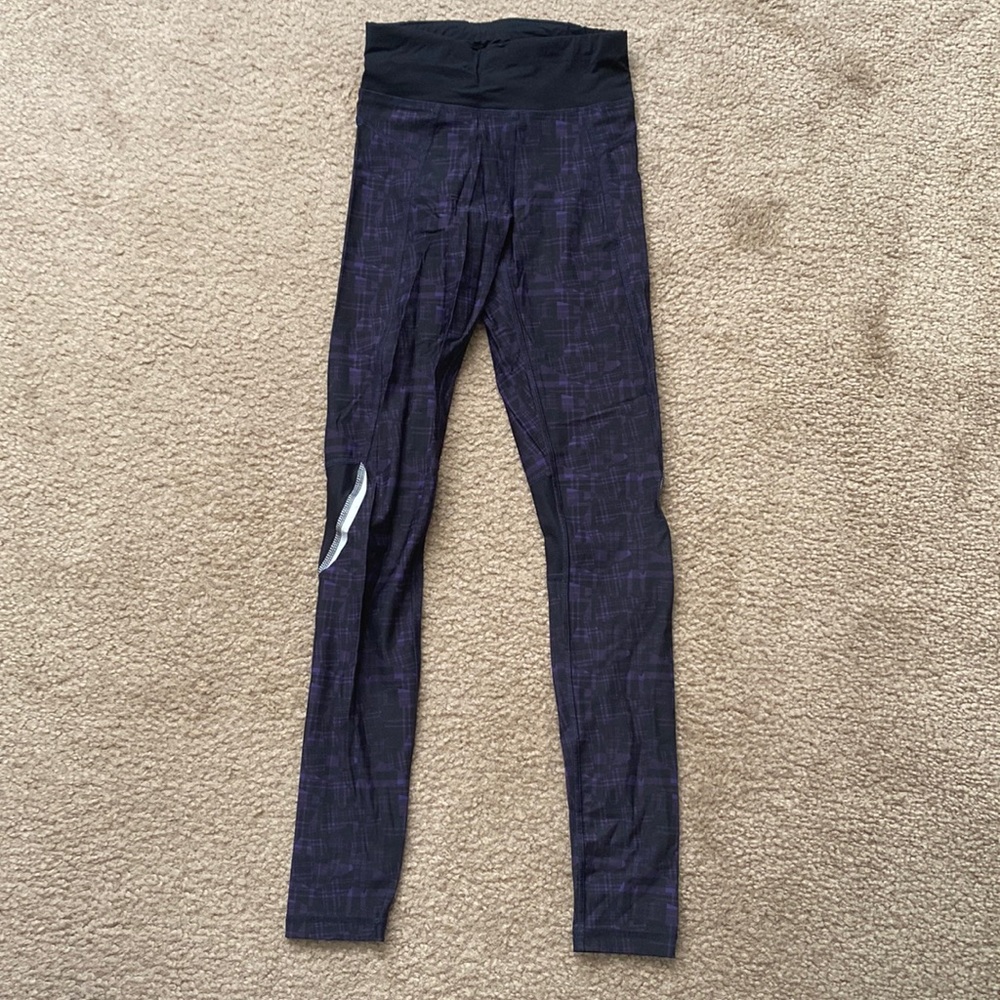 Sweaty Betty XXS Zero Gravity Running Tights Leggings Black Purple Reflectors